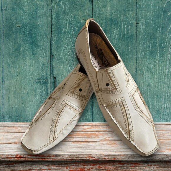 Mark Nason Other - Lounge by Mark Nason Size 9.5 Men's Vintage Leather Loafers Off White